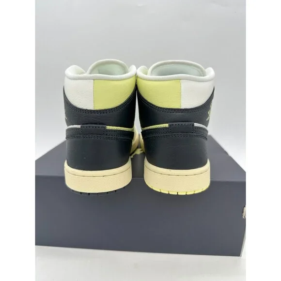 Jordan 1 Mid SE Women's Size 9 White Yellow Leather Athletic Shoes HQ3008 130 - Picture 5 of 6